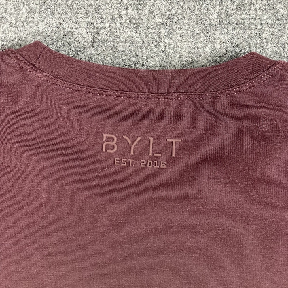 BYLT Lux Shirt Small Burgandy Short Sleeve Performance Premium Basics Men's‎ - Picture 8 of 12